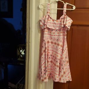 girl sundress with top ruffle shoulder and black w